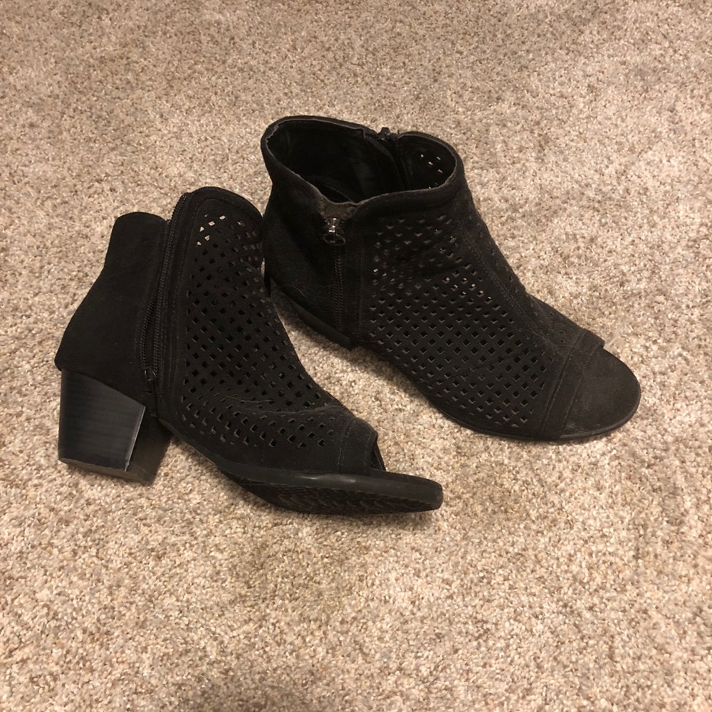 Peep toe booties